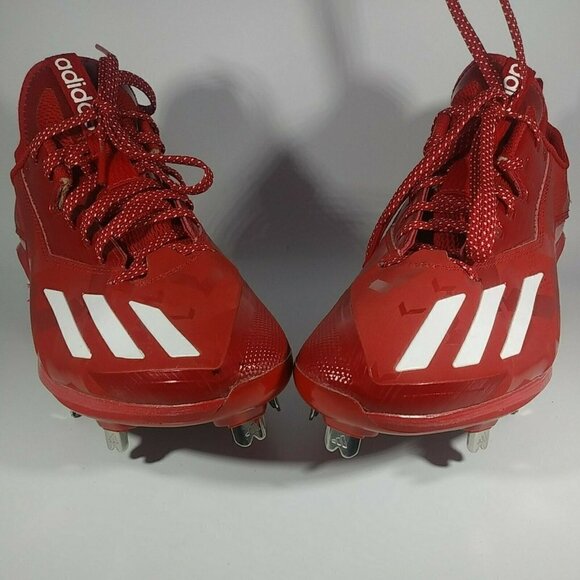 Adidas Ironskin Protrax Red Baseball Cleats Metal - Picture 4 of 9